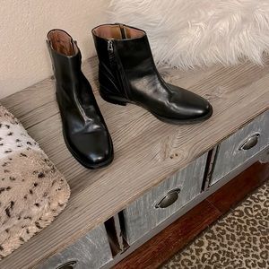 Franco Sarto Hand Finished Black Leather Ankle Boots Sz Sz 7.5